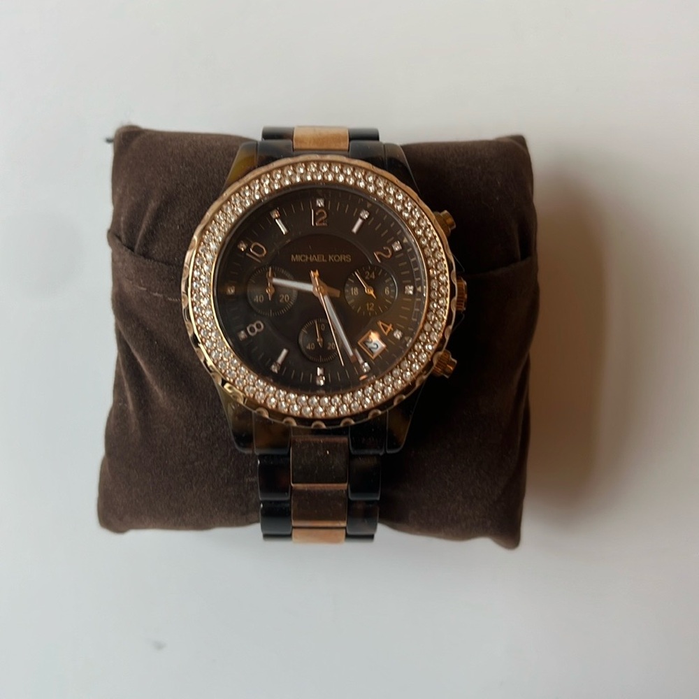 Michael Kors Jeweled Watch Tortoiseshell